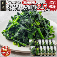 【福袋★2026】宮崎県産(IQF冷凍)ほうれん草2.5kg_AA-1527-F2026