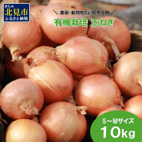 【予約：2025年10月から順次発送】農薬・動物性たい肥不使用 有機栽培 玉ねぎ 10kg S～Mサイズ ( 玉ねぎ たまねぎ 玉葱 タマネギ オニオン 野菜 サラダ 煮込み 炒め物 10キロ )【178-0001】 2214531 - 北海道北見市