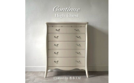 松永工房 Continue ハイチェスト ホワイトカラー  クラシック エレガント インテリア アンティーク調家具 木製 チェスト ねこ脚 タンス 収納家具 収納 カンティーニュ 寝室【配送不可：沖縄・離島】