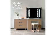松永工房 MASTER PIECE オフィシャル限定品ドレッサー ナチュラルカラー×ホワイトカラー モダンテイスト シンプルデザイン 木製 鏡台 ミラー 化粧品収納 ヘアメイク メイクルーム マスターピース【配送不可：沖縄・離島】