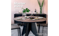 松永工房 MASTER PIECE ダイニングテーブルラウンド120 ウォールナットカラー×ブラックカラー モダンテイスト シンプルデザイン 木製 丸テーブル リビングダイニング マスターピース【配送不可：沖縄・離島】