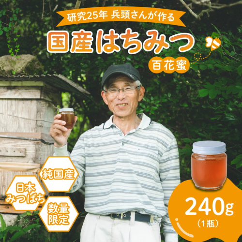 【先行予約】兵頭さん家の国産はちみつ 1瓶（240g 180cc） | 国産 百花蜜 蜂蜜 ハチミツ 深山ミツバチ 研究25年 日本ミツバチ ※2025年9月下旬頃より順次発送予定 ※離島への配送不可 2215815 - 愛媛県鬼北町