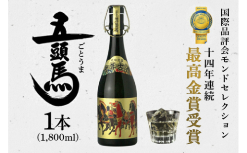 ＜ まさひろ酒造 ＞ 泡盛 10年古酒 五頭馬 1升瓶 1800ml 沖縄 地酒 酒 お酒 あわもり アワモリ 古酒 銘酒 銘柄 アルコール 度数 43度 特産品 お取り寄せ お酒好き 晩酌 家飲み 沖縄のお酒 ギフト プレゼント お土産 お祝い 沖縄県 糸満市  221693 - 沖縄県糸満市