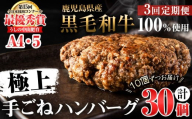 【定期便全3回】＜A4・A5等級＞鹿児島県産黒毛和牛100%使用 極上手ごねハンバーグ 計4.5kg(150g×10個・全3回) 黒毛和牛 和牛 ハンバーグ 冷凍ハンバーグ 牛肉 国産 九州産 ミンチ 小分け A4 A5 日本一 t0045-017