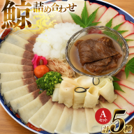 AJ154 美味しい 鯨 5種詰め合わせAセット 計520g( 大和煮 オバ ベーコンブロック 湯かけくじら さえずりブロック )[ くじら クジラ 鯨肉 湯引き 簡単調理 おつまみ 肴 珍味 日野商店 長崎県 島原市 ]