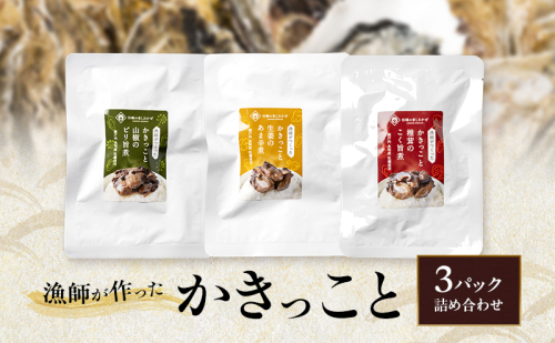 漁師が作ったかきっこと3パック詰め合わせ 牡蠣 佃煮 つまみ おつまみ 酒のあて 酒の肴 詰め合わせ 岡山 瀬戸内市 2218747 - 岡山県瀬戸内市