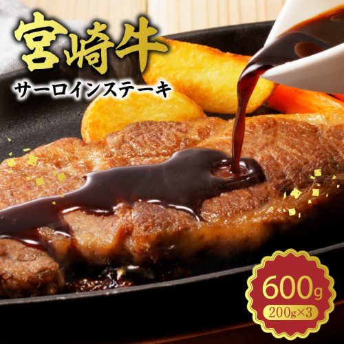 宮崎牛 サーロインステーキ600g N0140-YB727 2218979 - 宮崎県延岡市