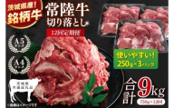 【茨城県共通返礼品】【12ヶ月定期便】常陸牛切り落とし 750g（250g×3）【黒毛和牛 国産 銘柄牛 牛肉 肉 冷凍 茨城県産】(81-29)