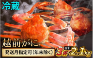 【先行予約】 【1月配送】 越前がに 700ｇ×3杯 小浜市 / まるほ商店 【配送不可地域：北海道・沖縄・離島】[BFCS023-1]