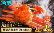 【先行予約】 【3月配送】 越前がに 1kg×1杯 小浜市 / まるほ商店 【配送不可地域：北海道・沖縄・離島】[BFCS030-3]