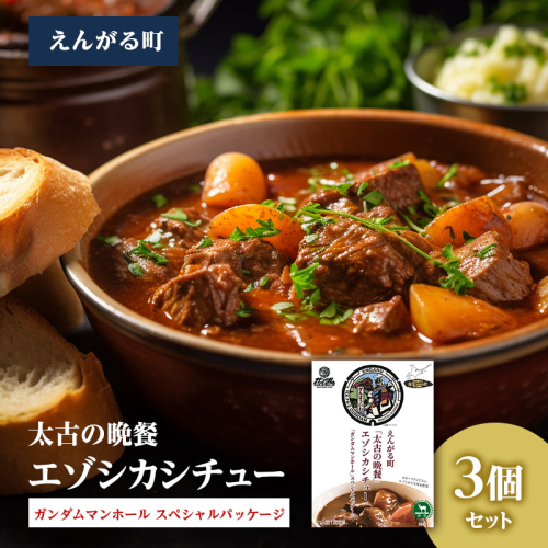 えんがる町「太古の晩餐」エゾシカシチュー 「ガンダムマンホール」スペシャルパッケージ 3個セット en01-00202 2222086 - 北海道遠軽町