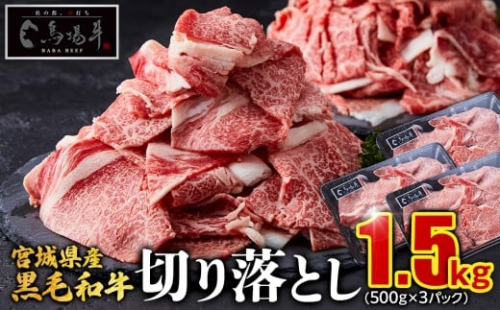 【馬場牛】宮城県産黒毛和牛 切り落とし 1.5kg(500g×3) 2223324 - 宮城県角田市