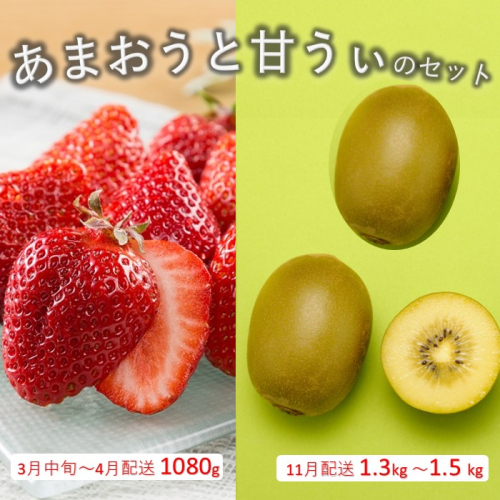 B386.あまおう約1,080gと甘うぃ約1.3kg～1.5kgのセット【あまおう】【甘うぃ】 2226100 - 福岡県新宮町