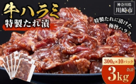 ＜訳あり＞牛ハラミ　特製たれ漬　3.0kg【順次発送】