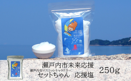 セットちゃん 応援塩 250g 塩 フレーク塩 粗塩 調味料 岡山 瀬戸内市 2228917 - 岡山県瀬戸内市