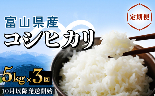 【3回定期便】富山県産 コシヒカリ 5kg ＜2025年10月以降発送開始＞ 富山県 氷見市 米 コシヒカリ 定期便 2230259 - 富山県氷見市