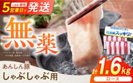 あんしん豚 ロースしゃぶしゃぶ用 1.6kg（200g×8） 豚肉 小分け しゃぶしゃぶ ロース 冷凍 白川町 / 藤井ファーム [AWAF058]