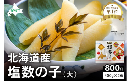 北海道産　塩数の子（大）400g×2箱　お正月に欠かせない、幸福の１品　プチプチ弾ける、祝いの味わい　北海道　ごはんのお供　おかず　珍味　おせち　魚卵 R021-009 2231204 - 北海道留萌市
