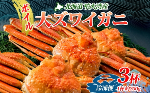 北海道 噴火湾産 ボイル オオズワイガニ 3杯 数量限定 2025年8月～10月末までお届け 大ズワイ カニ 蟹 かに 北海道産 ずわい 鍋 海鮮 てっぽう汁 お取り寄せ グルメ 冷凍 洞爺湖町 とうやマルシェ 2231243 - 北海道洞爺湖町