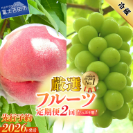 [2026年発送 先行予約][2回定期便]厳選 旬のフルーツ定期便(桃2kg・シャインマスカット1kg以上)