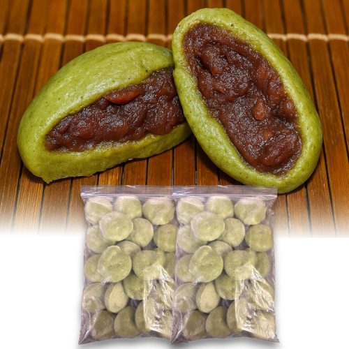 【手作りつきたて急速冷凍】佐賀県産もち米100% 自慢の杵つき粒あん入りよもぎ餅 40g×20個入×2P（冷凍）：B150-060 2231883 - 佐賀県佐賀市