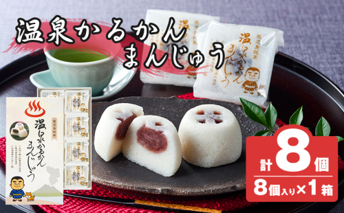 K-593-A 温泉かるかんまんじゅう1箱8個入り(計8個) 【財宝】 霧島市 和菓子 個包装 ギフト かるかん 饅頭 まんじゅう お菓子 九州 銘菓 お土産 あんこ スイーツ おみやげ 贈り物 こし餡 温泉水使用 鹿児島県 2231885 - 鹿児島県霧島市