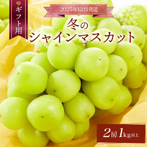 ＜2025年12月発送＞【ギフト】岡山県産 冬のシャインマスカット 2房 １kg以上 [025-a033] 2231919 - 岡山県鏡野町
