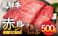 【訳あり】飛騨牛 赤身スライス すきしゃぶ用 すき焼き しゃぶしゃぶ用 500g すきやき 牛肉 和牛 黒毛和牛 肉 国産 ギフト 贈り物 すきやき スキヤキ 赤身 飛騨市 冷凍発送 わけあり ワケアリ