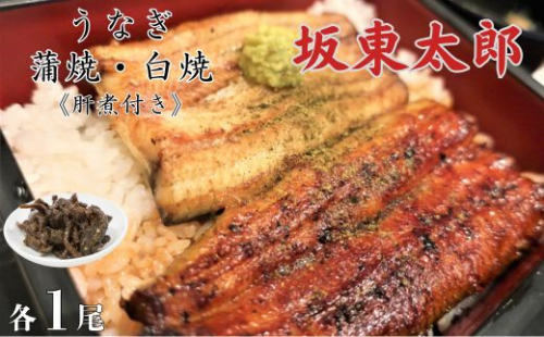 うなぎ　坂東太郎　蒲焼・白焼セット　各1尾（計2尾）《肝煮付き》 ／ うなぎ 鰻 ウナギ 蒲焼 蒲焼き 白焼 白焼き 肝煮 坂東太郎 国産 食べ比べ 千葉県 東庄町 送料無料 2234951 - 千葉県東庄町