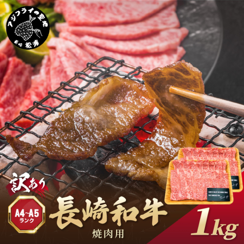 訳あり！【A4～A5】長崎和牛焼肉用 500g×2P( 牛肉 牛 和牛 国産 焼肉 おすすめ 赤身 美味しい バーベキュー プレゼント ギフト 送料無料 お取り寄せ )【C2-050】 2236795 - 長崎県松浦市