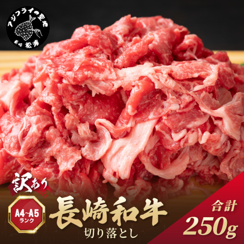 訳あり！【A4～A5】長崎和牛切り落とし250g( 牛肉 おすすめ 長崎和牛 バーベキュー 焼肉 切り落とし 冷凍 国産 送料無料 赤身 )【A6-036】 2236849 - 長崎県松浦市