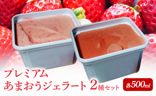 プレミアムあまおうジェラート 2種セット ( シャーベット ・ アイス 各500ml) あまおう いちご デザート ジェラート ※配送不可：北海道・沖縄・離島 2237277 - 福岡県大刀洗町