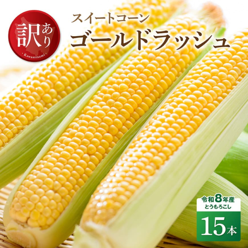 【訳あり】令和8年産とうもろこし　スイートコーン「ゴールドラッシュ」15本 【 新鮮 農家直送 トウモロコシ 産地直送 季節限定 期間限定 宮崎県産 九州産 】 2237284 - 宮崎県川南町