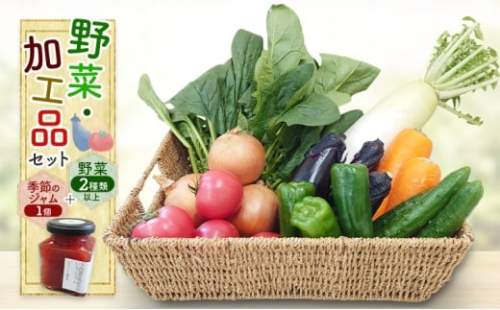 野菜・加工品セット 野菜2種類以上＋季節のジャム1個 野菜 季節の野菜 セット 産地直送 新鮮 野菜農家 季節 詰め合わせ 産直 国産 お楽しみ おまかせセット 千葉市 [№5346-1434]