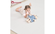 popomi 抗菌もちもちプレイマット　モダングレー&リネンベージュ　140×200×1.6cm【1653067】