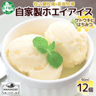 3452. 牧之瀬牧場 自家製ホエイアイス  蜂蜜サトウキビ 12個 アイス 氷菓子 ひんやり アイスクリーム ホエイ 自家製アイス 自家製 さとうきび きび糖 キビ糖 はちみつ 蜂蜜 濃厚 冷凍 スイーツ デザート お取り寄せ 送料無料 北海道 弟子屈町