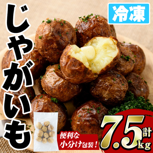 冷凍じゃがいも (計7.5kg・250g×30袋) ジャガイモ ニシユタカ にしゆたか 冷凍 ボイル 小分け 小玉 小さめ フライ アヒージョ スープ カレー シチュー 簡単調理 お弁当 おかず 野菜 赤土 【有限会社やまた水産食品】akn036-07 2240084 - 鹿児島県阿久根市