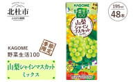 カゴメ 野菜生活100 山梨シャインマスカットミックス 195ml 紙パック 48本入   野菜ジュース 果実 mix 季節限定 砂糖不使用 ビタミンC 健康志向 KAGOME 飲料 山梨県 北杜市