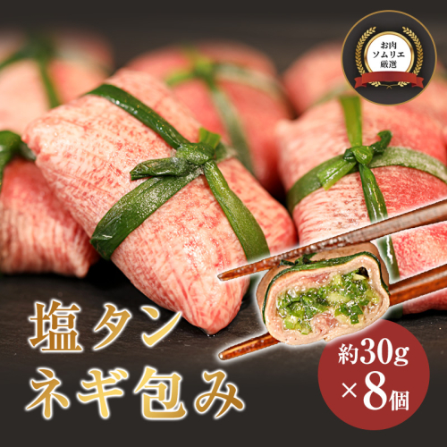 塩タンネギ包み 8個入 約30g×8個 | 牛たん タン塩 塩タン ネギ 牛 牛肉 ビーフ 塩味 厳選 人気 焼肉 冷凍 小分け ギフト 贈答用 美味しい お勧め おすすめ 熨斗 舞鶴市 京都府 2241767 - 京都府舞鶴市
