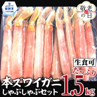 39-27 【敬老ギフト】【厳選部位のみ】本ズワイガニしゃぶしゃぶ【大】(たっぷり1.5kg)｜ 生食可 お刺身