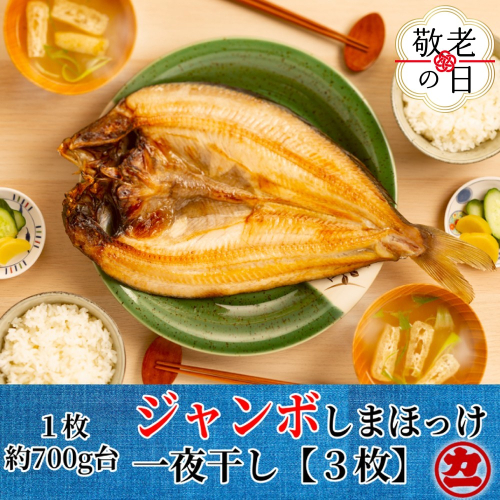 14-187 【敬老ギフト】超特大しまほっけ一夜干し3枚セット 2243205 - 北海道紋別市