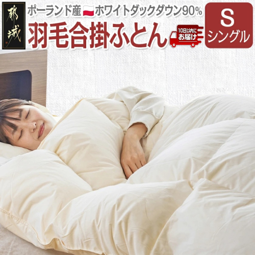 羽毛合掛ふとん ポーランド産ホワイトダック90%【S】≪みやこんじょ特急便≫_AI-E105-Q 2245664 - 宮崎県都城市