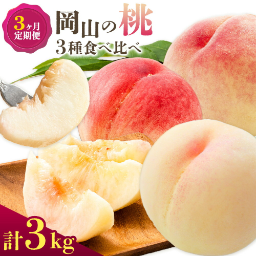 【2026年発送先行予約】 桃 3ヶ月 定期便 岡山 の 桃 3種 食べ比べ 各1kg 計3kg 晴れの国おかやま館(漂流岡山)《2026年7月中旬-9月中旬頃出荷》岡山県 笠岡市 桃 もも 果物 フルーツ デザート 送料無料【配送不可地域あり】（離島） 2245840 - 岡山県笠岡市