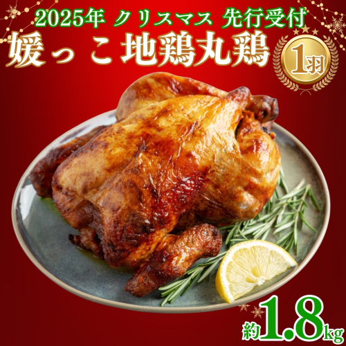【 2025年 クリスマス 先行予約 】 媛っこ地鶏 丸鶏 約 1.8kg まるごと 鶏肉 鳥肉 肉 チキン むね肉 もも肉 クリスマス ローストチキン ごちそう 愛媛県 愛南町 ローカルスタンダード 2246188 - 愛媛県愛南町