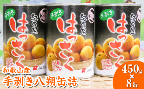 和歌山産手剥き八朔缶詰450g×8缶入り 2248269 - 和歌山県美浜町