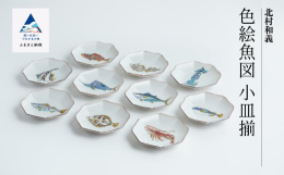 【ふるさと納税】九谷焼「 色絵魚図 小皿揃 」 北村和義