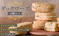 ダックワーズ10個_ダックワーズ 10個 セット サクサク生地 カラメル味 バタークリーム サンド アーモンド粉 生地 常温 お菓子 洋菓子 デザート おやつ ご褒美 お茶請け 食品 加工品 お取り寄せ お取り寄せスイーツ 福岡県 久留米市 送料無料_Dw117-1
