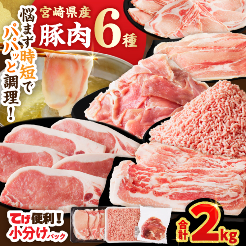 ≪宮崎県産≫豚肉6種＼てげスゲーセット／合計2kg 肉 豚 豚肉 おかず 国産_T009-030 2258536 - 宮崎県都農町