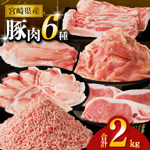【2週間以内発送】≪宮崎県産≫豚肉6種＼てげスゲーセット／合計2kg 肉 豚 豚肉 おかず 国産_T009-030-2W 2258537 - 宮崎県都農町