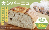 【全3回定期便】【冷凍】　カンパーニュ3種セット (プレーン・いちじく・五穀) 愛媛県大洲市/株式会社アライ 冷凍パン ハードパン 食事パン 朝食 ベーカリー 冷凍 [AGAY051]